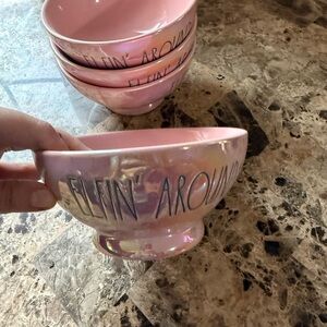 Rae Dunn Pink 'Elfin Around' Ceramic Bowls